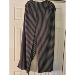 Adrianna Papell Nordstrom Black Pebble Relaxed Stripe Wide Leg Pants 20W